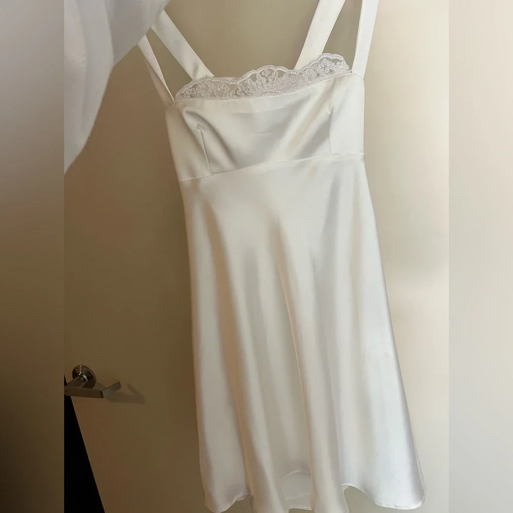 zara white silk slip dress Zara White Midi Dress by ZARA